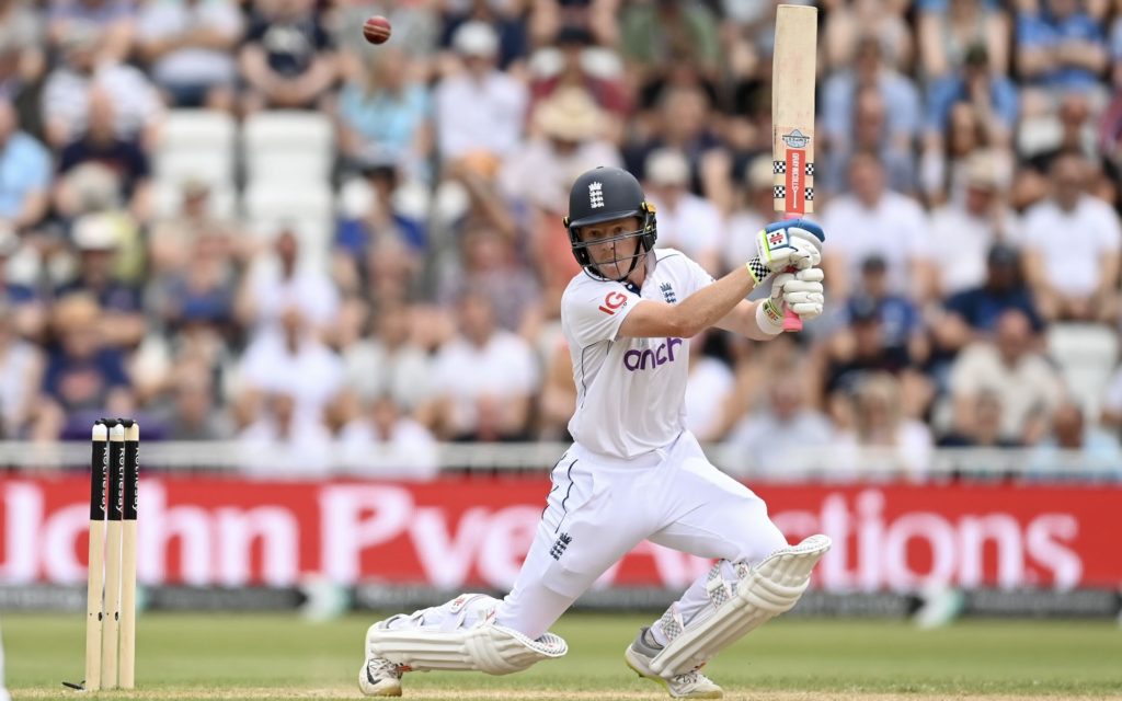 Ollie Pope bat ball 20 July 2024 Gareth Copley Getty Images