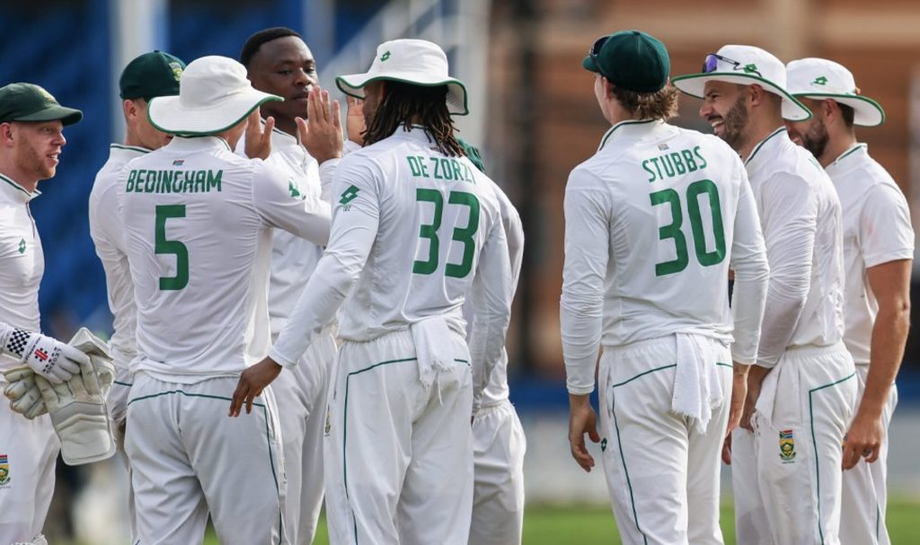 Proteas celebrate wicket 18 Aug 2024