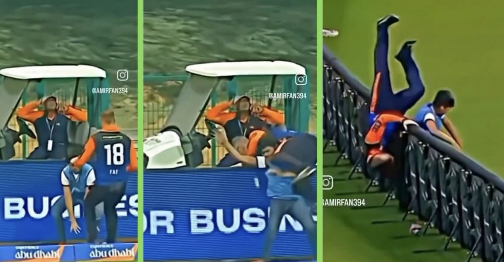 Faf du Plessis suplexed ball boy