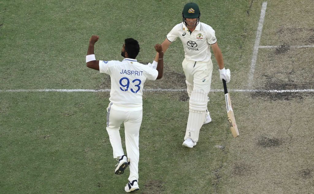 Nathan McSweeney Jasprit Bumrah 24 Nov 2024 Robert Cianflone Getty Images