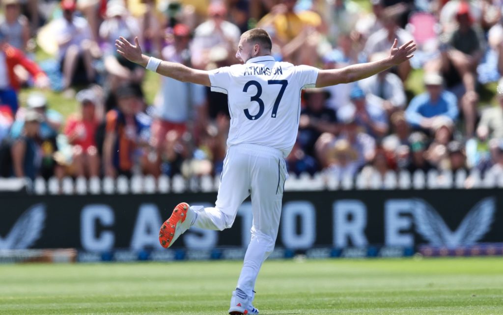 Gus Atkinson hat trick 7 Dec 2024 Hagen Hopkins Getty Images