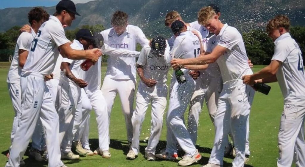 England U19 celebrate